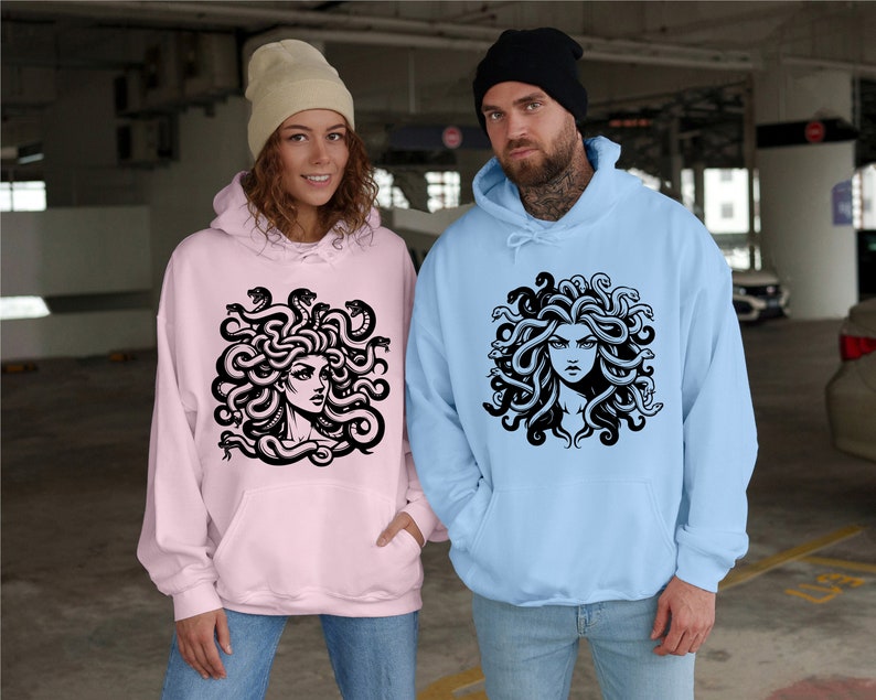 15 Pcs Medusa Svg Bundle, Medusa Png for Shirt Design, Cool Medusa Tattoo Design, Cricut Medusa Svg Black and White Print, Commercial Use image 4