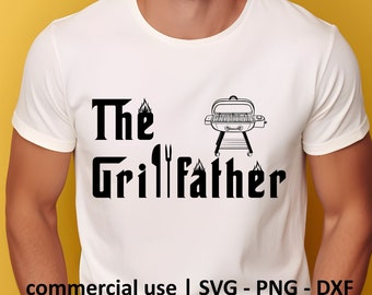 グリルファーザー SVG、グリルファーザー PNG、父の日 SVG、バーベキュー SVG、グリルファーザー SVG 白黒プリント、商用利用ライセンス