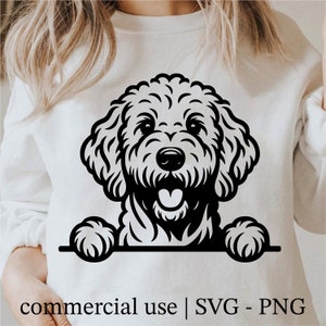 Peeking Goldendoodle Dog Svg, Cute Goldendoodle Svg, Breed Peeking Dog Png, Playful Peeking Dog Svg, Peeking Dog Lover Png, Commercial Use