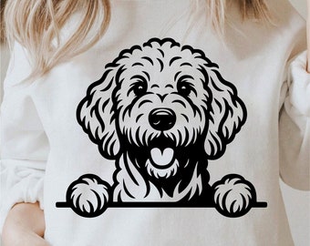Peeking Goldendoodle Dog Svg, Cute Goldendoodle Svg, Breed Peeking Dog Png, Playful Peeking Dog Svg, Peeking Dog Lover Png, Commercial Use