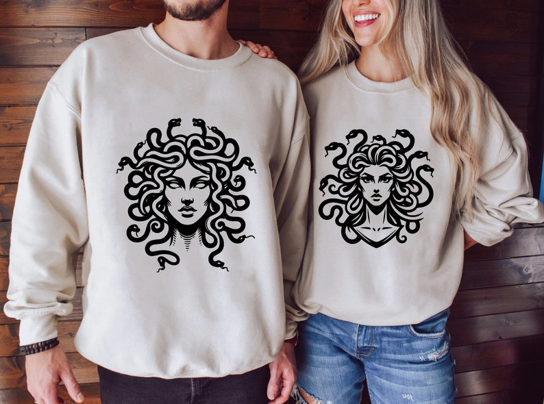 15 Pcs Medusa Svg Bundle, Medusa Png for Shirt Design, Cool Medusa Tattoo Design, Cricut Medusa Svg Black and White Print, Commercial Use image 7