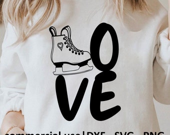 Schaatsen liefde Svg, schaatsen Png, schaatsen Svg voor shirt, schaatsen silhouet Svg, Svg zwart-wit print, licentie commercieel gebruik