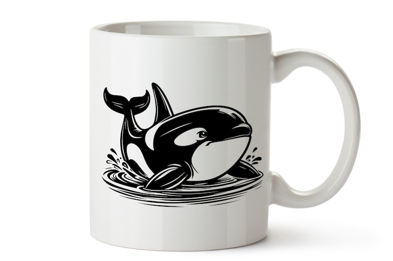 14 Orca Bundle Svg, Whale Bundle Svg, Cute Orca Clipart, Orca Silhouette Png, Orca Png, Whale Lover Svg Czarno-biały, Komercyjne zastosowanie zdjęcie 5