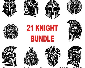 Unique Knight Svg Bundle, Medieval Knight Png Bundle, Warrior Clipart, Knight Helmet Png, Cricut Knight Svg Black and White, Commercial Use