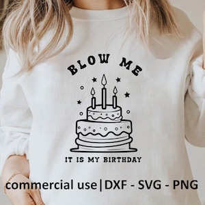 Blow Me Its My Birthday Svg, Blow Me Its My Birthday Png, Birthday Svg Cut File, Birthday Svg Black And White Prints, Commercial Use License