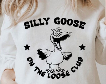 Silly Goose Svg, Goose On The Loose Club Svg, Silly Goose Png, Funny  Goose Clipart, Gooses Svg Black And White Prints, Commercial Use