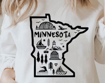 Minnesota Svg, State Svg, Minnesota Outline, Minnesota Shirt Design, State Png, Minnesota Png, Minnesota Svg Black and White, Commercial Use