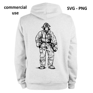Firefighter Svg, Firefighter Png, Firefighter Clipart, Firefighter Silhouette, Firefighter Svg Black And White Print, Commercial Use License