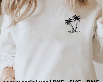 Minimalistische palmbomen Svg, palmboom Png, zomer Svg voor shirt, palmboom Svg, palmbomen Svg zwart-wit print, licentie commercieel gebruik