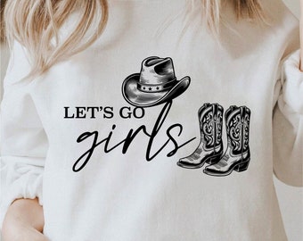 Let's Go Girls Svg, Bachelorette Svg, Retro Shirt Design, Western Png, Coffee Lover Clipart, Cowgirl Svg, Shirt Svg, Commercial Use