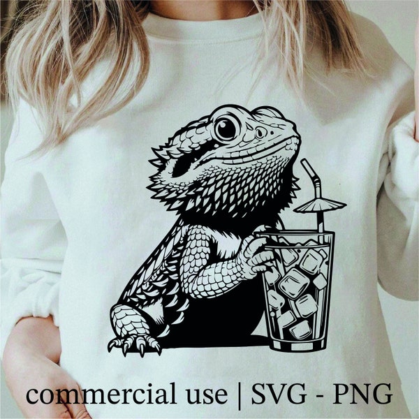 Bearded Dragon Svg, Bearded Dragon Png, Bearded Dragon Lover Svg, Cricut Reptile Png Black And White Print, Commercial Use