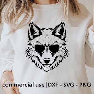 クールなオオカミの頭のSVG、レイヤードオオカミのSVG、オオカミのSVGの白黒クリカット、SVGカットファイル、オオカミのSVGの白黒プリント、商用利用ライセンス