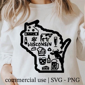 Wisconsin Svg, State Svg, Wisconsin Outline, Wisconsin Shirt Design, State Png, Wisconsin Png, Wisconsin Svg Black and White, Commercial Use