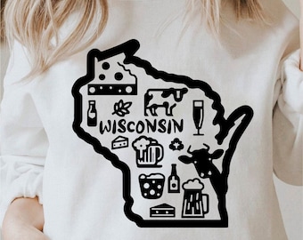 Wisconsin Svg, State Svg, Wisconsin Outline, Wisconsin Shirt Design, State Png, Wisconsin Png, Wisconsin Svg Black and White, Commercial Use