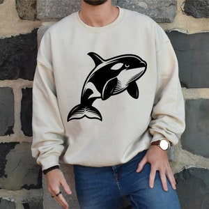 14 Orca Bundle Svg, Whale Bundle Svg, Cute Orca Clipart, Orca Silhouette Png, Orca Png, Whale Lover Svg Czarno-biały, Komercyjne zastosowanie zdjęcie 10