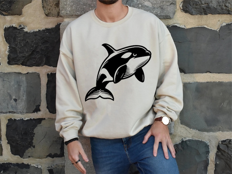 14 Orca Bundle Svg, Whale Bundle Svg, Cute Orca Clipart, Orca Silhouette Png, Orca Png, Whale Lover Svg Czarno-biały, Komercyjne zastosowanie zdjęcie 10