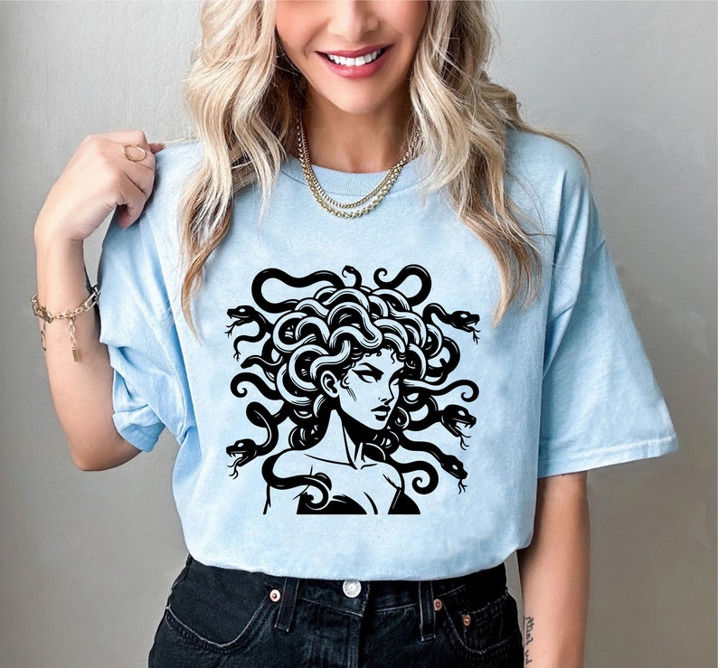 15 Pcs Medusa Svg Bundle, Medusa Png for Shirt Design, Cool Medusa Tattoo Design, Cricut Medusa Svg Black and White Print, Commercial Use image 5