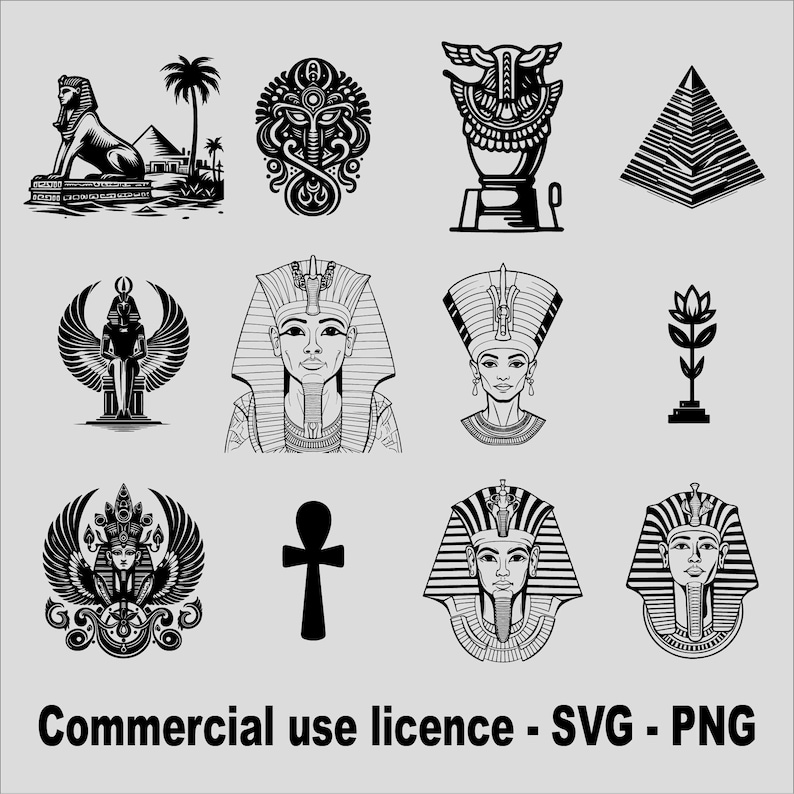 Egyptian Svg Bundle, Egypt Png Bundle, Egyptian Symbols Sings Svg ...
