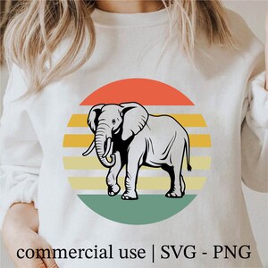 Sunset Elephant Svg, Daylight Animal Png, Aesthetic Svg For Shirt, Elephant Cricut, Elephant Svg Black And White Prints, Commercial Use