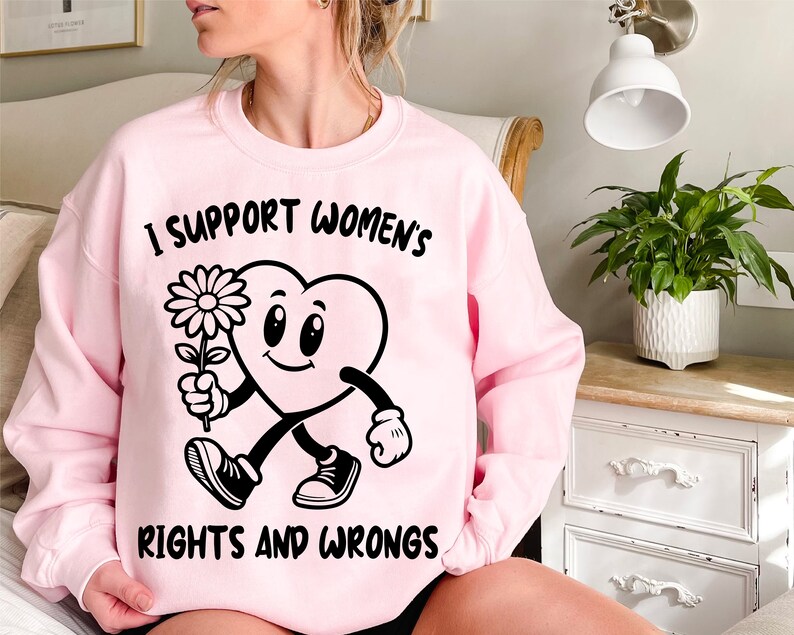 I Support Women's Rights and Wrongs Svg, Women's Rights Svg, Funny Heart Design Png, Feminism Svg, Funny Women Png, Commercial Use image 3