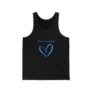 Tank Top with Heart Design and Motivated Phrase, Unisex Sleeveless Shirt, Workout Tank, Inspirational Muscle Tee, Activewear Top, Gym Tank