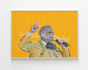 Vicente Fernandez Mosaic Poster, Vicente Fernández Art, Mariachi Print, Mexico Poster Art, Andy Warhol Style