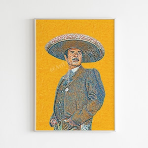 Antonio Aguilar Mosaic Poster, Antonio Aguilar Art, Mariachi Print, Mexico Poster Art, Mosaic Art