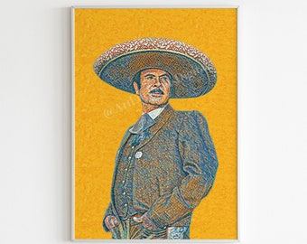 Antonio Aguilar Mosaic Poster, Antonio Aguilar Art, Mariachi Print, Mexico Poster Art, Mosaic Art