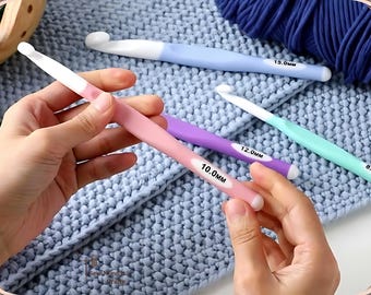 Large Crochet Hooks 6mm–20mm for Chunky Yarn, Ergonomic Crochet Hook Set, Gifts for Crocheters, Crochet Accessories, Craft Tools, Hook Set