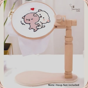調節可能な刺繍枠ホルダースタンド | 高さ調節可能、マルチアングル | ポータブル、耐久性あり | 工具不要で簡単セットアップ | クロスステッチ ビーチウッド 画像 8