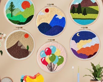 Punch Needle Kits, Punch Needle Set, Punch Needle Tool, Punch Needle Kit Beginner With Punch Needle, Yarn, Printed Pattern and Instructions