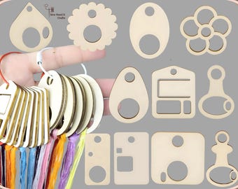 50 Pcs Embroidery Floss Organizer Wooden Boards, Embroidery Organizing, Embroidery Floss Holder, Cross Stitch Floss Organizer, Floss Storage