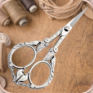 Elegant Metal Engraved Friendly Birds Design Antique Vintage Scissors ...