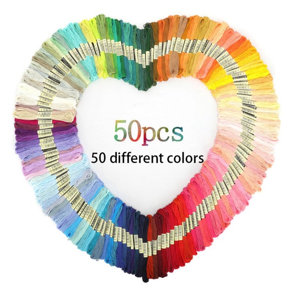 Multicolor Embroidery Thread Floss Skein For Embroidery Sewing Crafts Stitching Cross Stich Crochet DIY Projects 50/100/150/200/250 Pcs