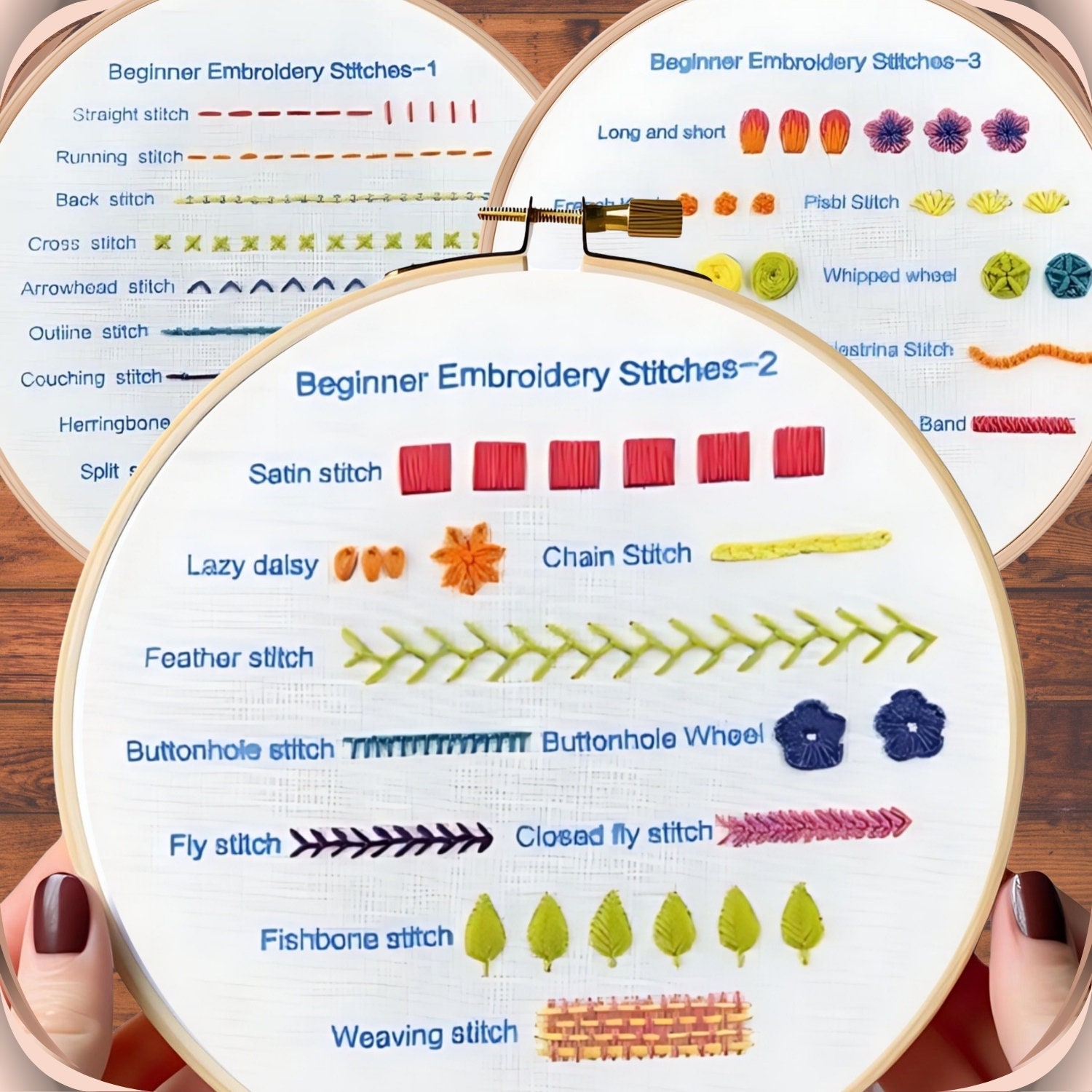3 Set Beginner Embroidery Kit, Embroidery Starter Kit, Modern Embroidery kit, Learn Embroidery,  Hand Embroidery Kit Beginner, Needlepoint