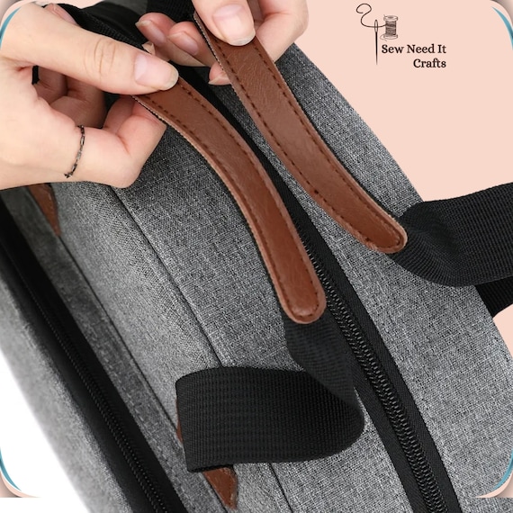 Sac De Broderie Rond Portable Double Couche - Organisateur Multi-Poches Oxford Pour Kit Point De Croix