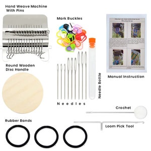 Kit de réparation de couture pour mini métier à tisser 10 broches 12 broches 14 broches 21 broches, raccommodage de vêtements, réparation de jeans, chaussettes, cadeau pour maman image 2