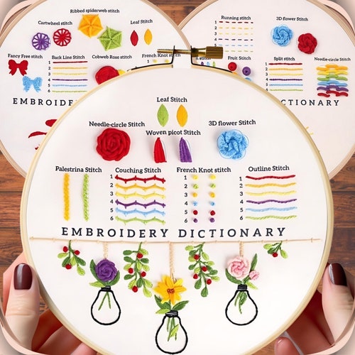 3 kits de broderie pour débutant, kit de démarrage de broderie, kit de broderie moderne, apprentissage de la broderie, kit de broderie à la main, kit de broderie fleurs