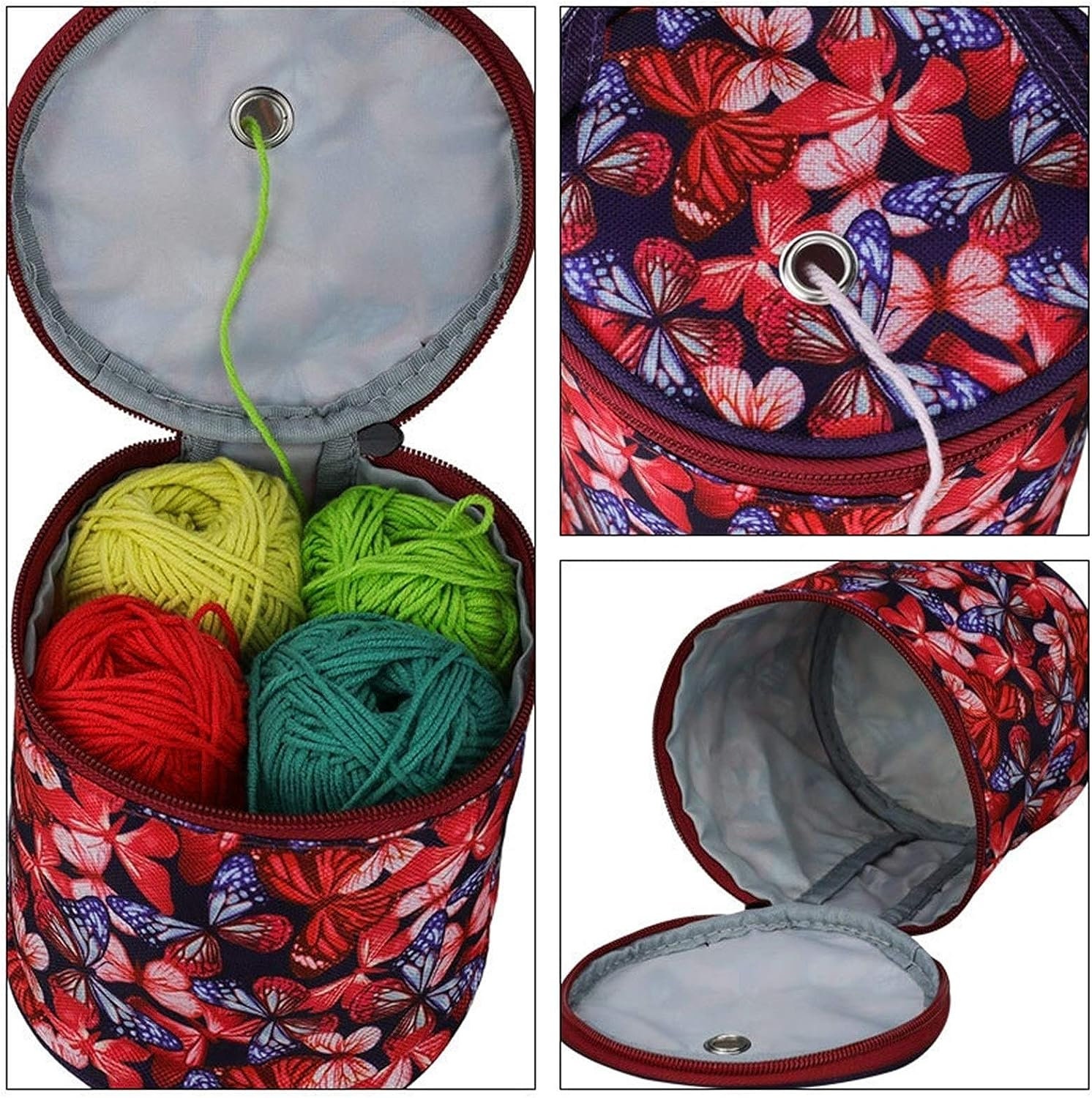 Natudeco Yarn Storage Tote Knitting Bag Organizer Travel Yarn Crochet  Organizer for Beginner Knitting Starter Sewing DIY Craft Knitting Supplies