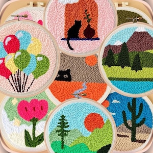 Punch Needle Kits, Punch Needle Set, Punch Needle Tool, Punch Needle Kit Beginner With Punch Needle, Yarn, Printed Pattern and Instructions