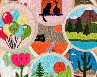 Punch Needle Kits, Punch Needle Set, Punch Needle Tool, Punch Needle Kit Beginner With Punch Needle, Yarn, Printed Pattern and Instructions