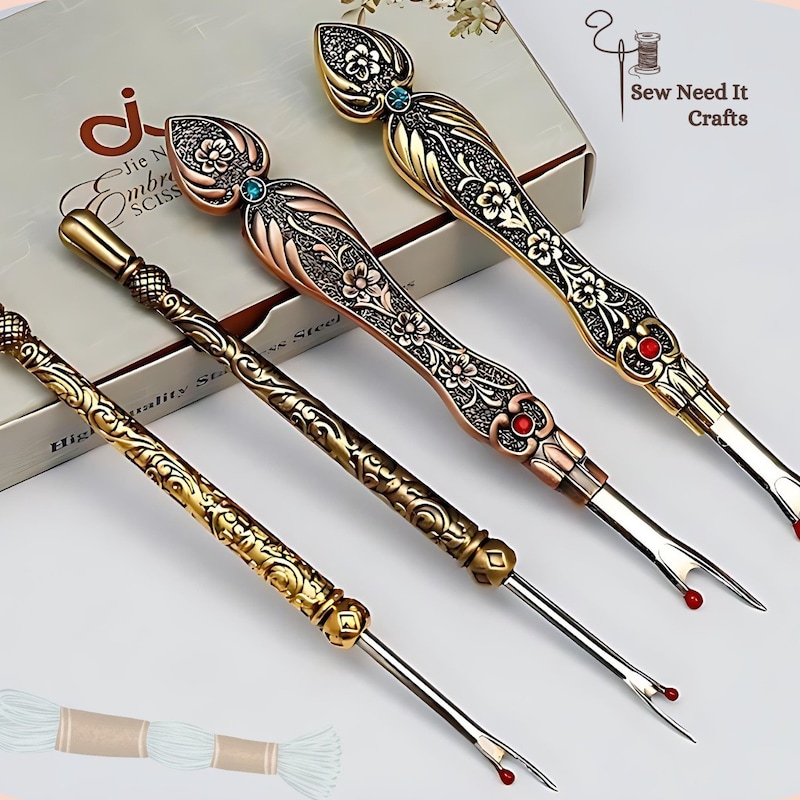 Elegant Metal Engraved Antique & Vintage Style Seam Ripper, Sewing Lovers Gifts, Gifts For Crocheters, Quilting Gifts, Sewing Supplies