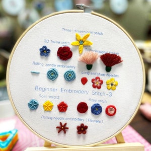 3 Set Beginner Embroidery Kit, Embroidery Starter Kit, Modern Embroidery kit, Learn Embroidery, Hand Embroidery Kit Beginner, Needlepoint 画像 8