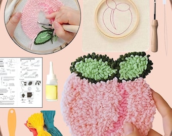 Punch Needle Coaster Kit, Punch Needle Coaster, Fruit Coasters, Punch Coaster, Coffee Coaster, Mug Rugs Coasters, DIY Coasters, Coasters Set