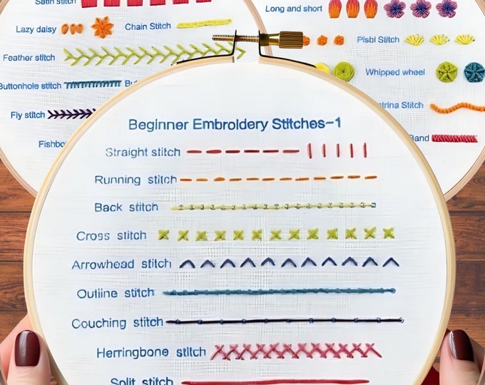 3 Set Beginner Embroidery Kit, Embroidery Starter Kit, Modern Embroidery kit, Learn Embroidery,  Hand Embroidery Kit Beginner, Needlepoint