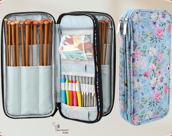 Knitting and Crochet Needles & Accessories Organizer and Storage Case Empty, Knitting Needle Case, Knitting Tools Organizer, Knit Organizer