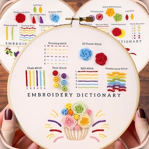 3 Set Beginner Embroidery Kit, Embroidery Starter Kit, Modern Embroidery kit, Learn Embroidery, Hand Embroidery Kit, Embroidery Kit Flowers