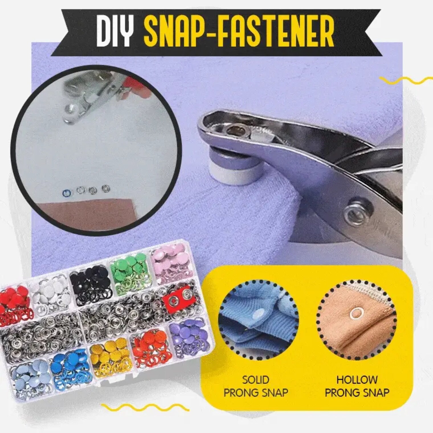 Complete Snap Button Fastener Kit DIY 100 Pieces Metal Etsy