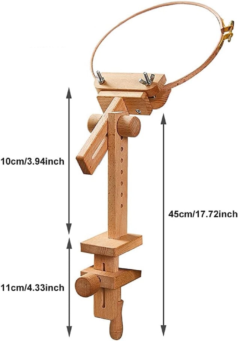 Support pour anneaux de broderie hautement réglable et confortable Pince sur la table bricolage au point de croix Support de broderie optimal Hêtre image 5