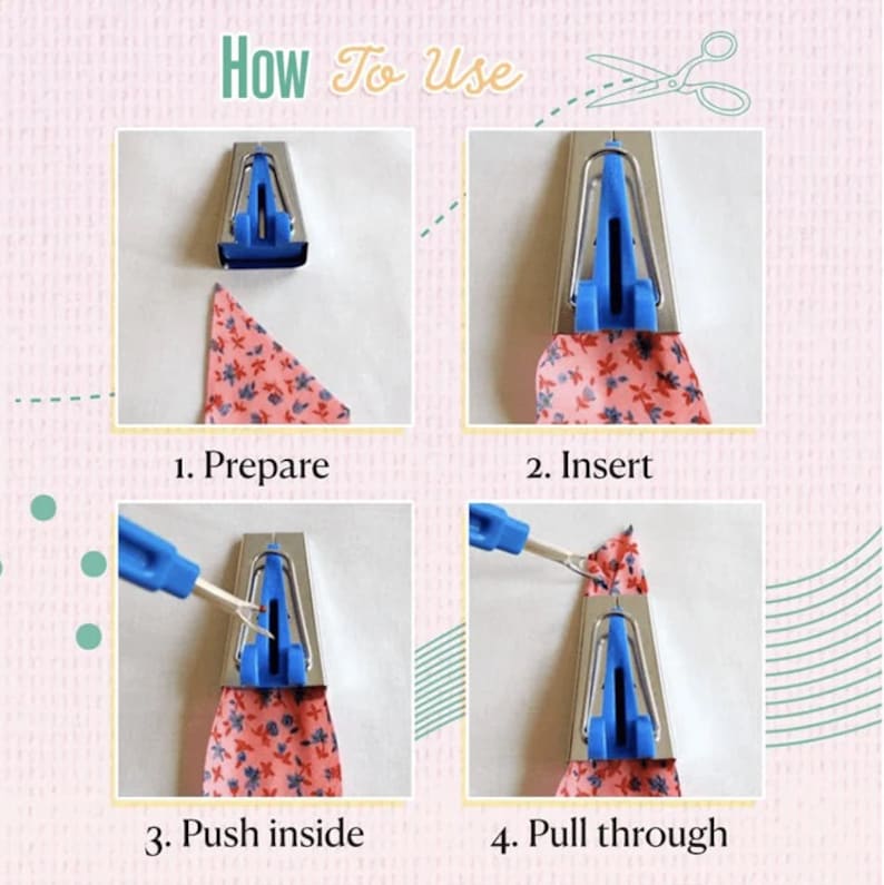 Complete Sewing Bias Tape Maker Kit Seam Binding Maker Etsy